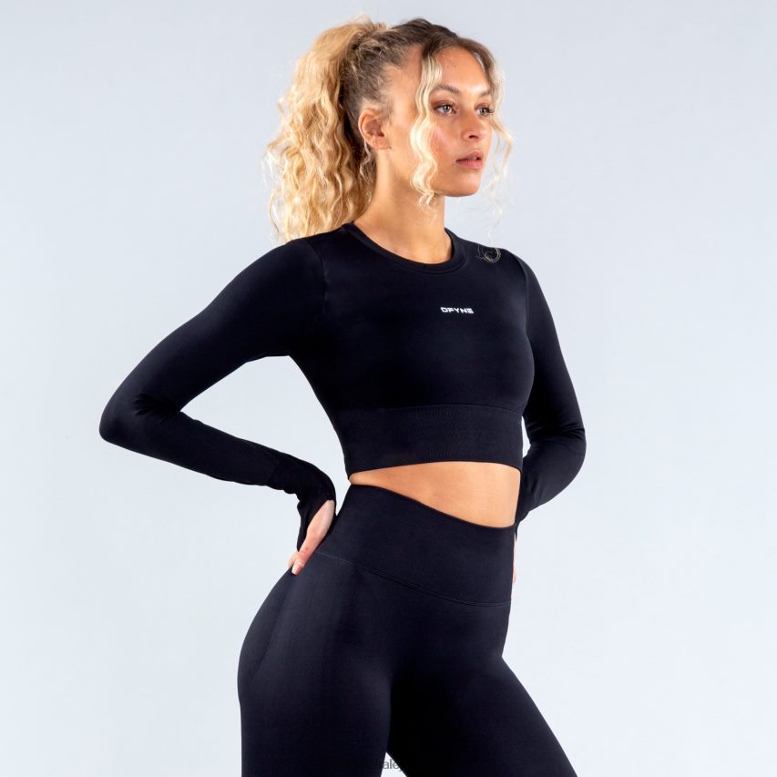 jp Dfyne ダイナミックなクロップトップ 黒 62HFZP97 衣類